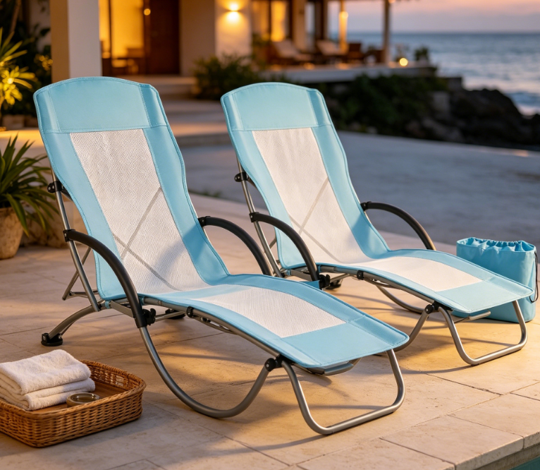 Folding High-Back Camping Chair with Cup Holder and Mesh Back - Image 2