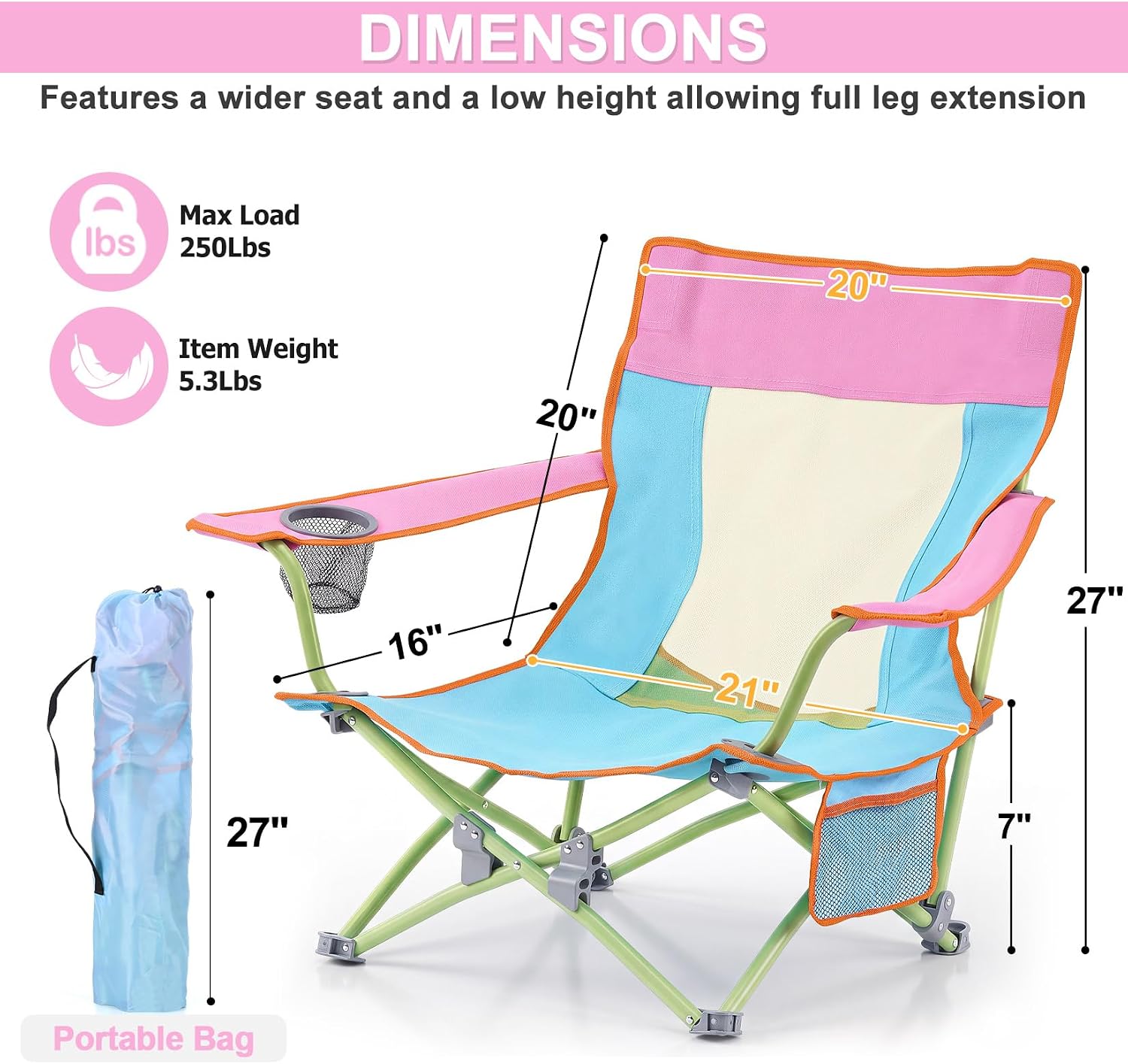 Portable Folding Camping Chairs (Set Of 2) - Image 2