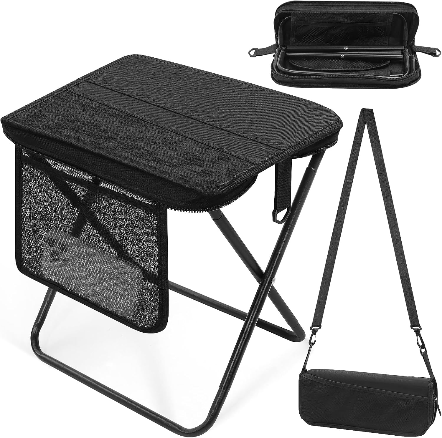Portable Folding Stool With Side Pocket (Lightweight)