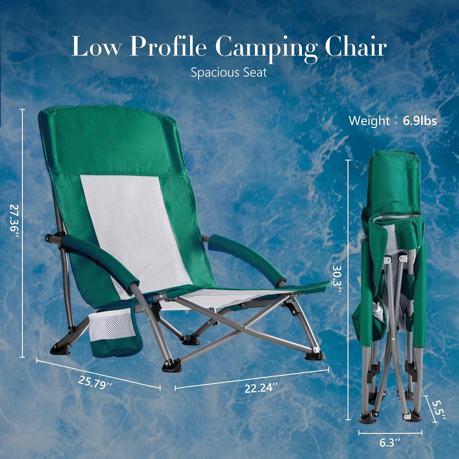 Low-Profile Folding Beach Chair For Outdoors - Image 2