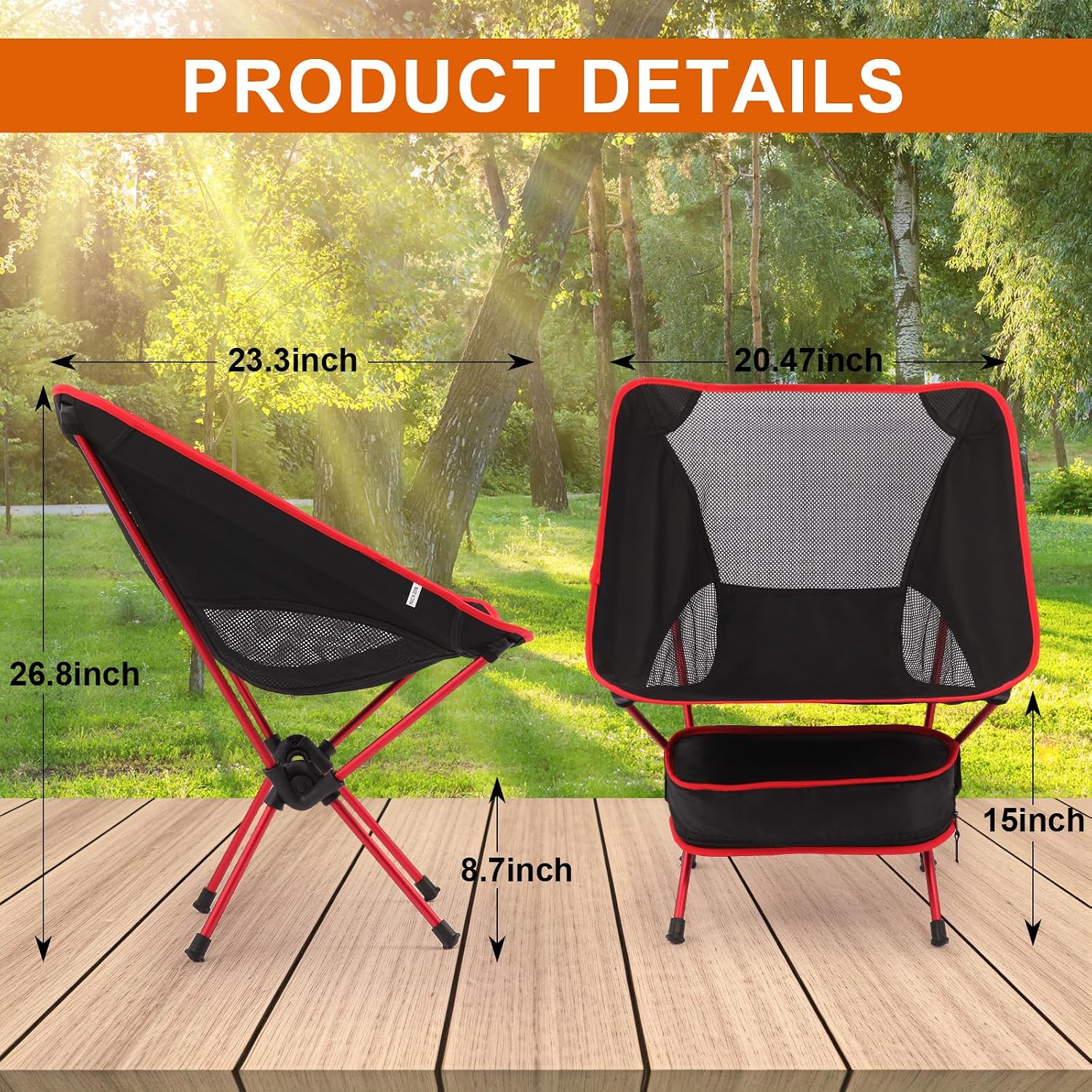 Ultralight, Compact Folding Chair With Breathable Mesh - Image 2